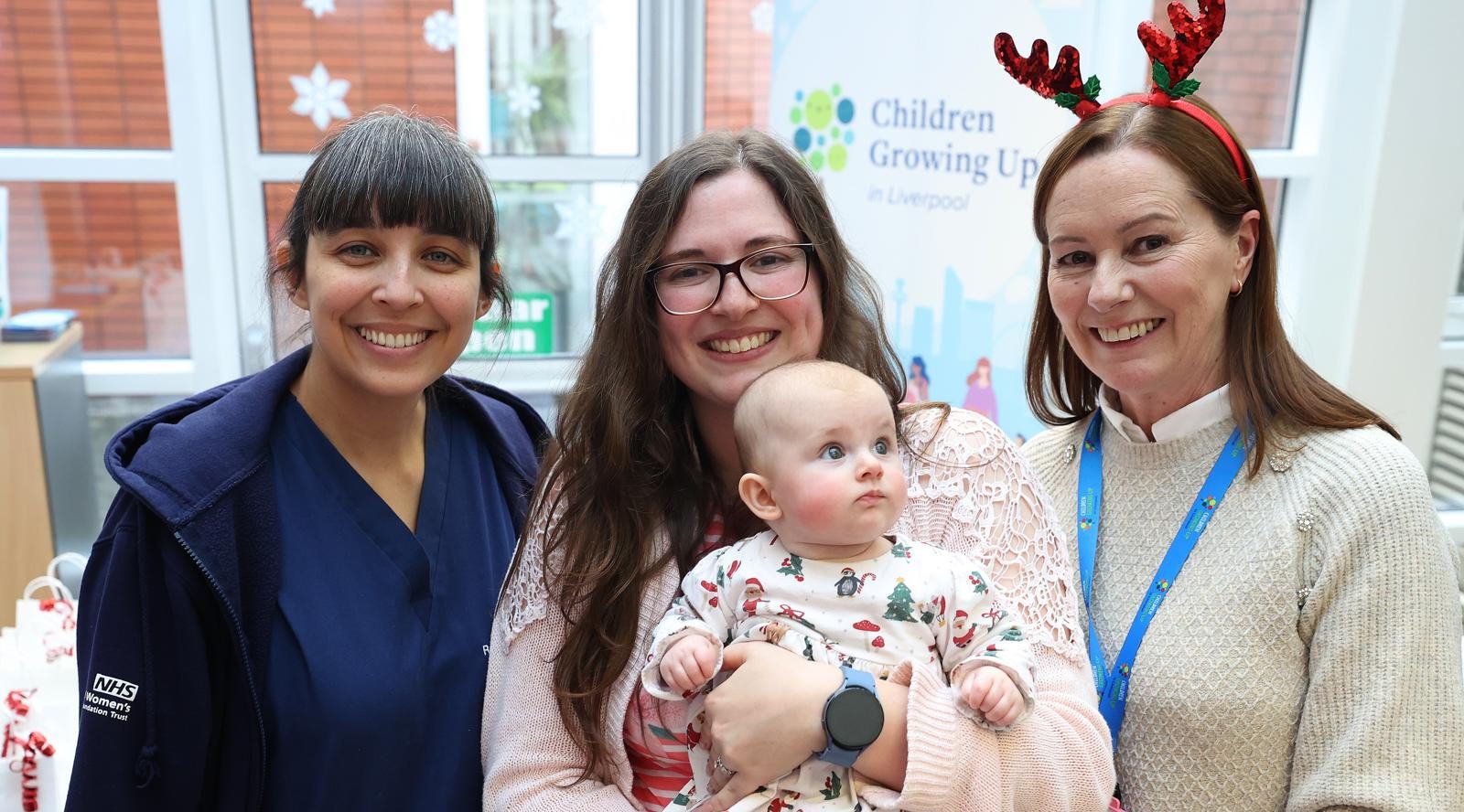 CGull Christmas party staff, mum and baby